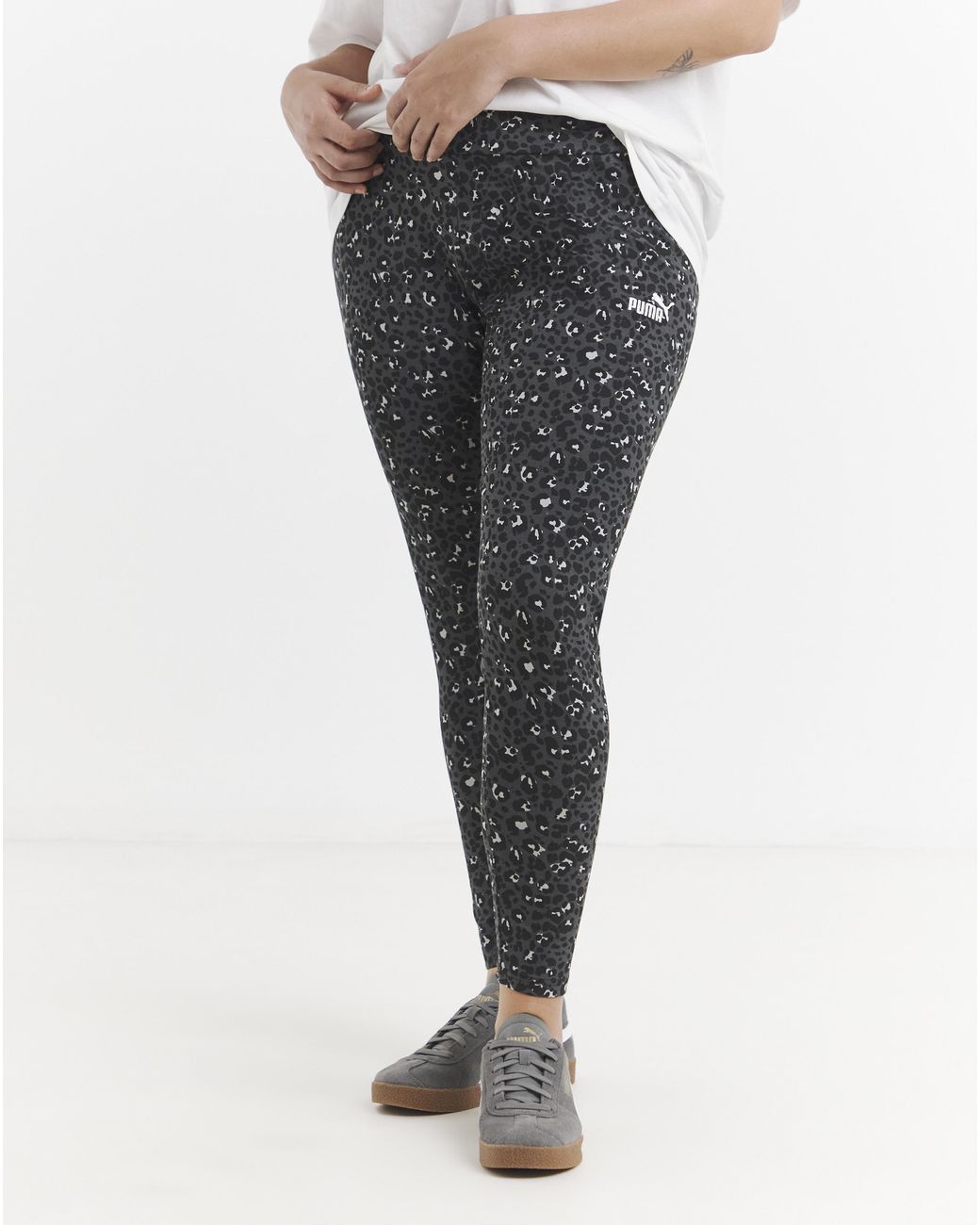 PUMA Gray Essential Animal Print Leggings