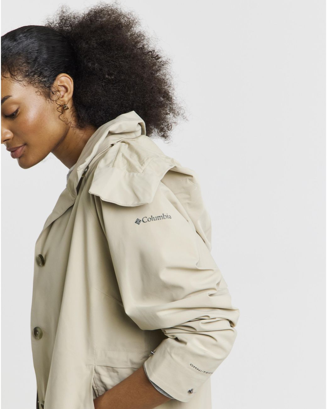Columbia White Columbia Amazetrench Rain Jacket