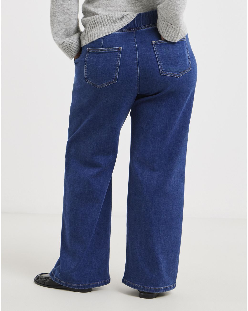 Simply Be Blue Cosy Weekender Wide Leg Jegging