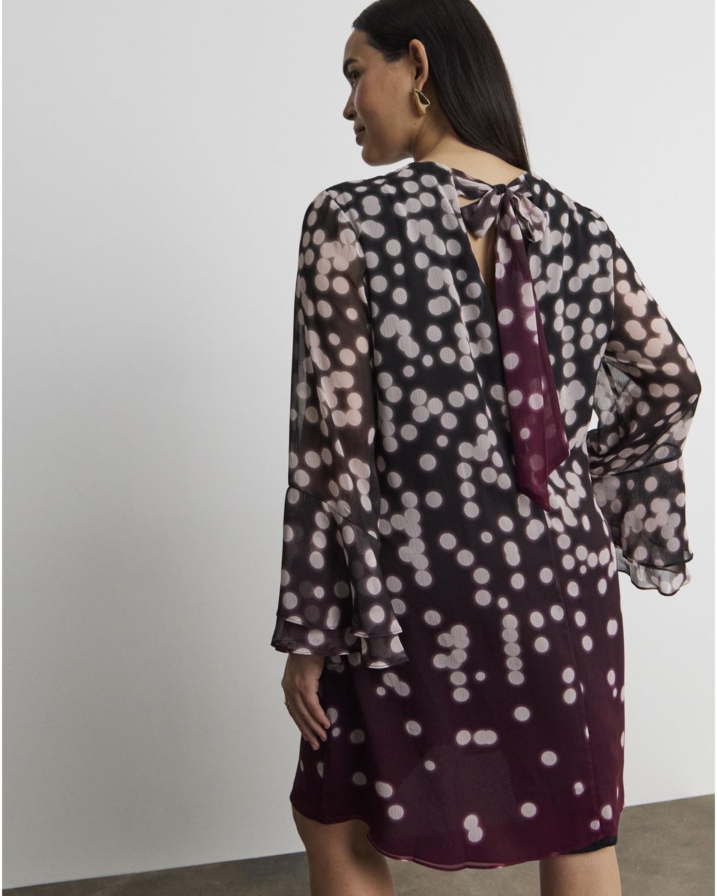 Joanna Hope Brown Chiffon Shift Dress