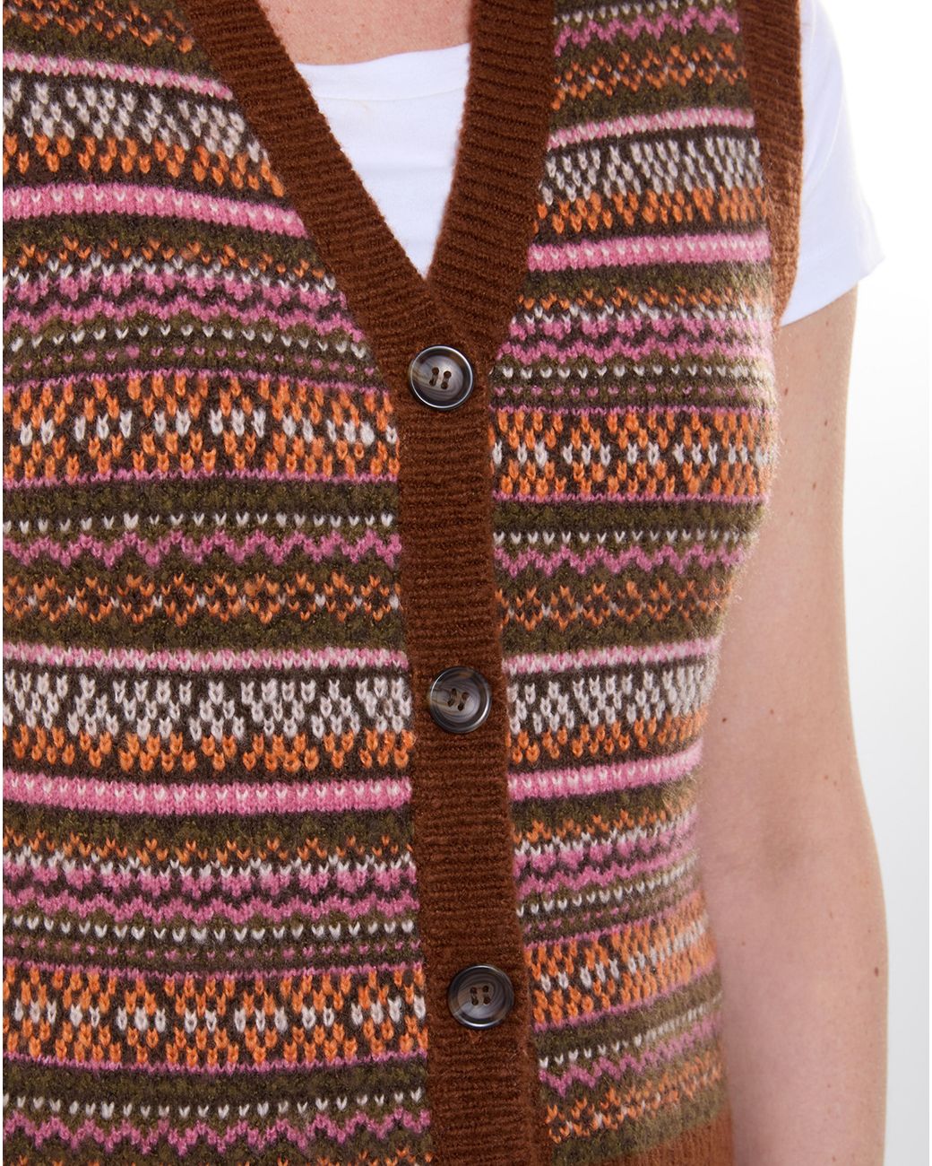 Joe Browns Brown Button Through Knitted Vest