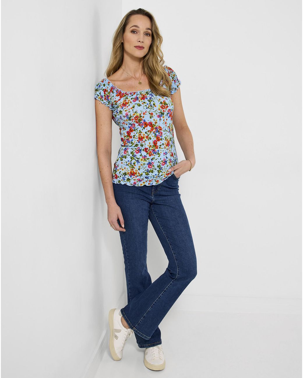 Joe Browns Blue Jb Ditsy Dream Printed Boho Top