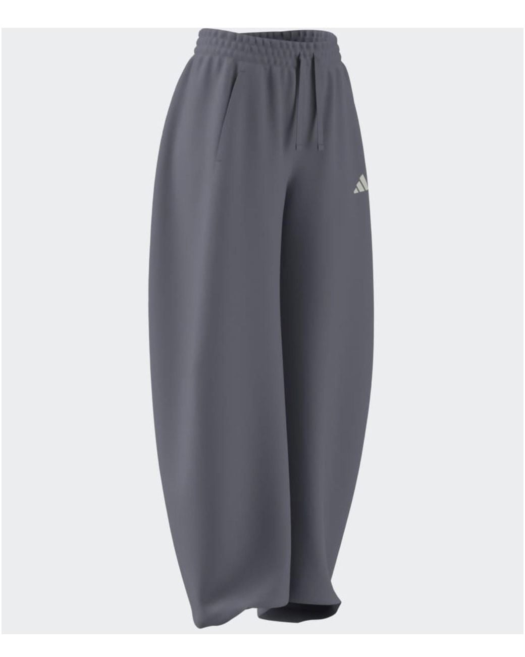 Adidas Gray 3 Stripes Studio Barrel Leg Pants