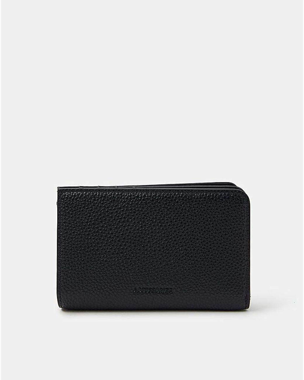 Accessorize Black Faux Leather Zip Purse