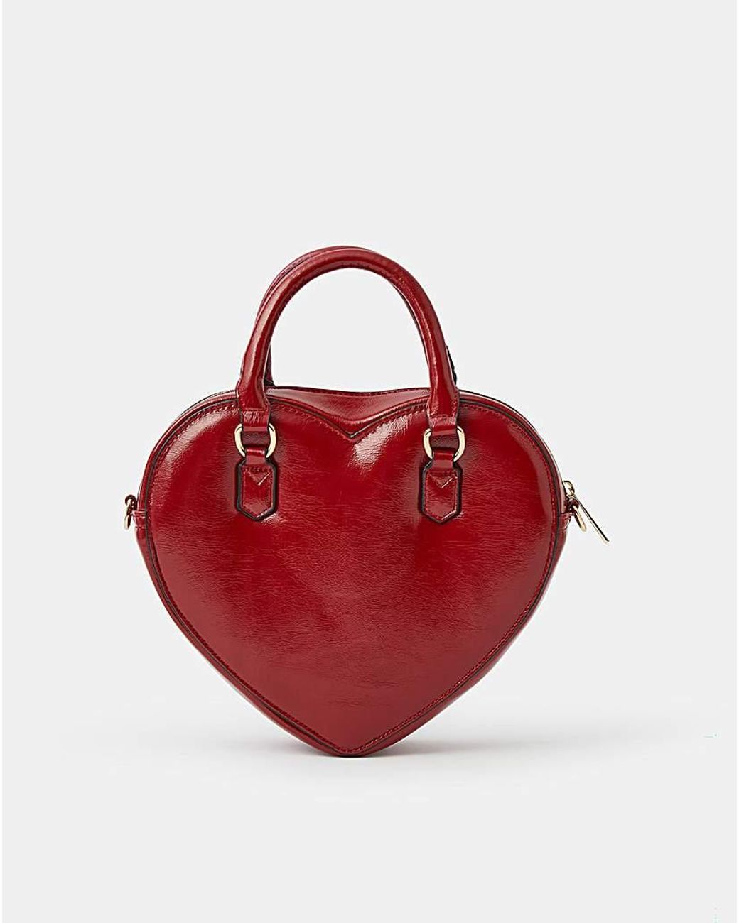 Accessorize Red Patent Heart Crossbody Bag