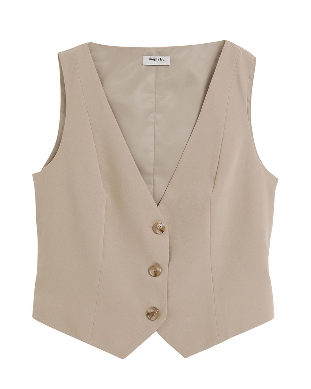 Simply Be White Neutral Tailored Waistcoat