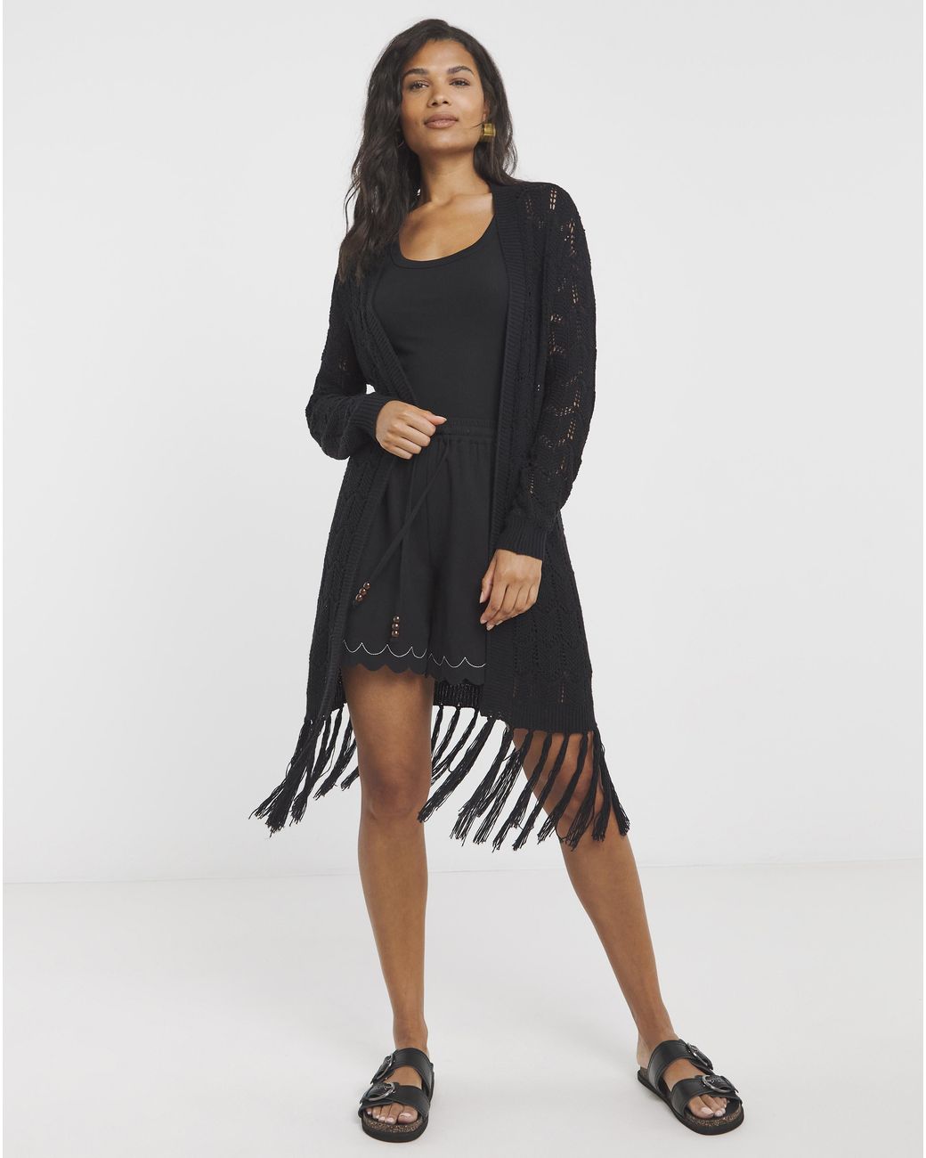 Simply Be Blue Fringe Cardigan
