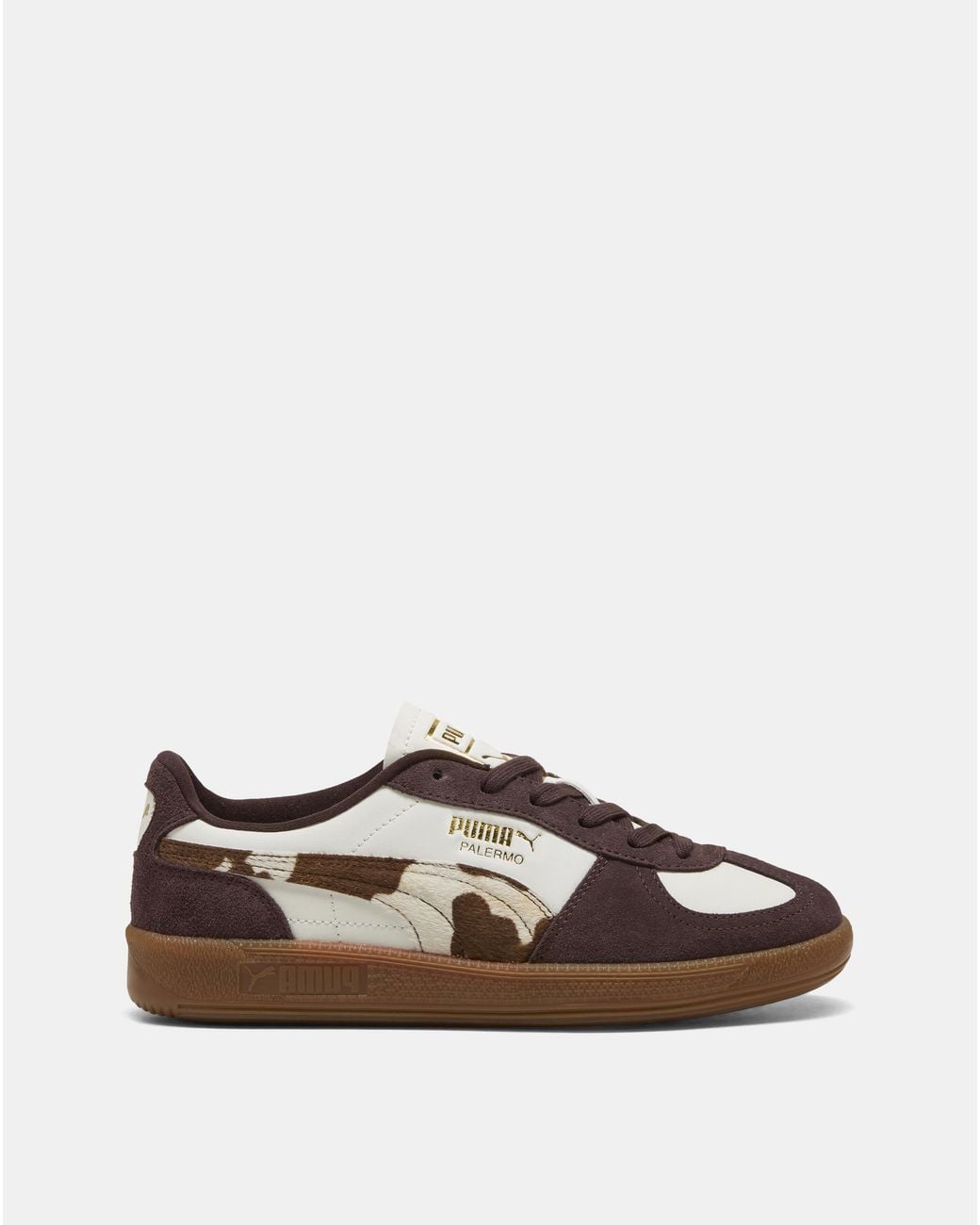 PUMA Brown Palermo Cow Print Trainers