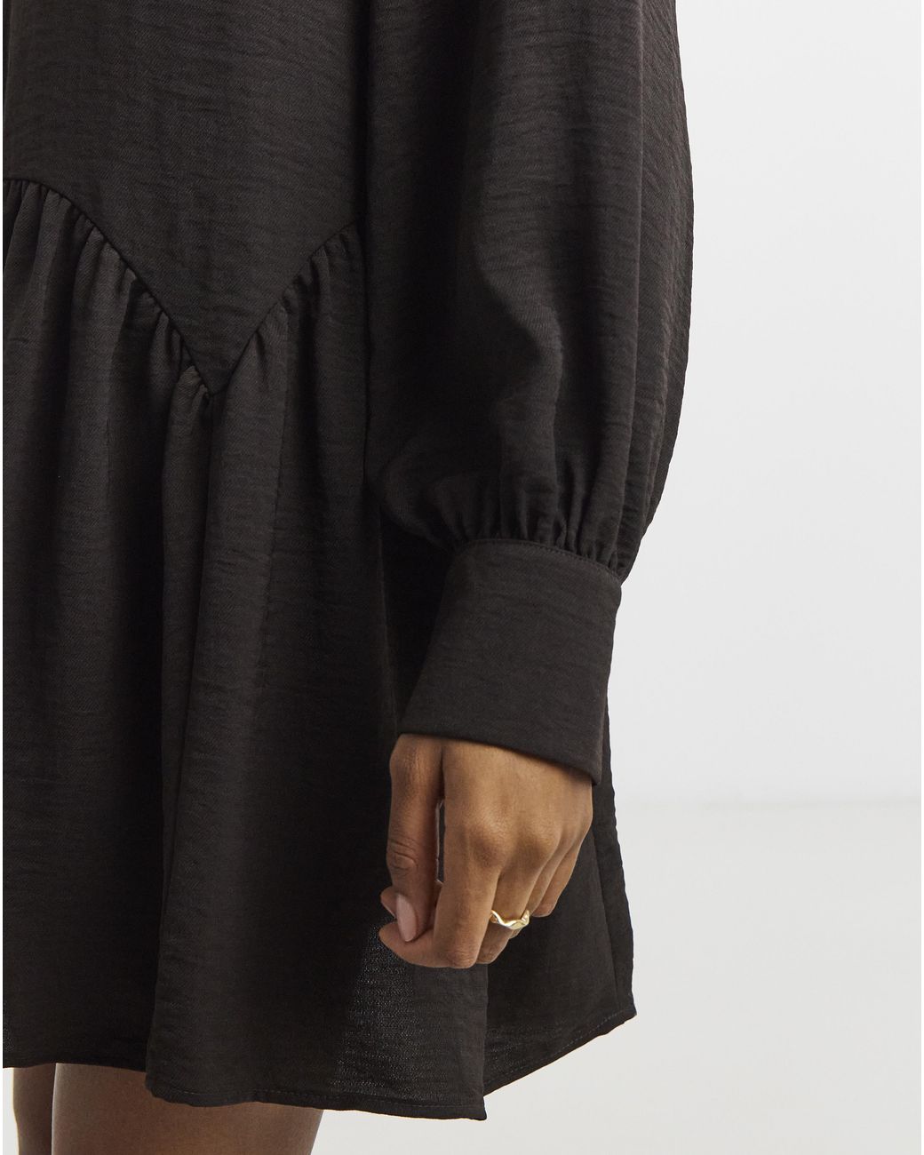 Simply Be Black Drop Hem Shirt Dress