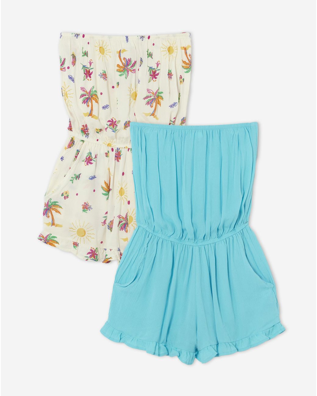 Simply Be Multicolor 2 Pack Value Bandeau Playsuits