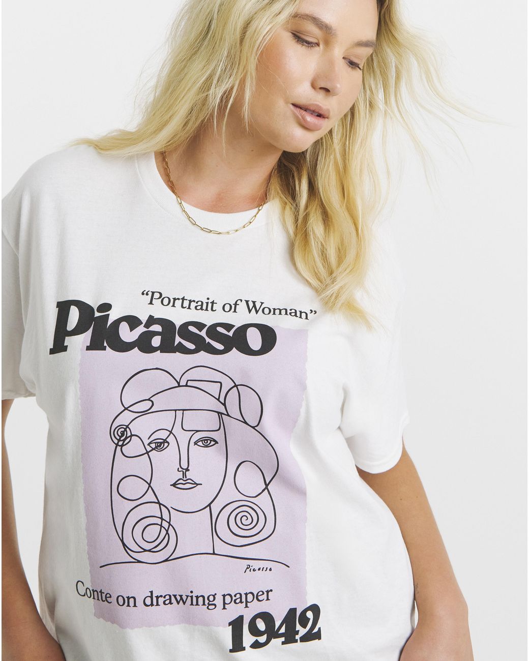 Simply Be White Picasso License T-Shirt