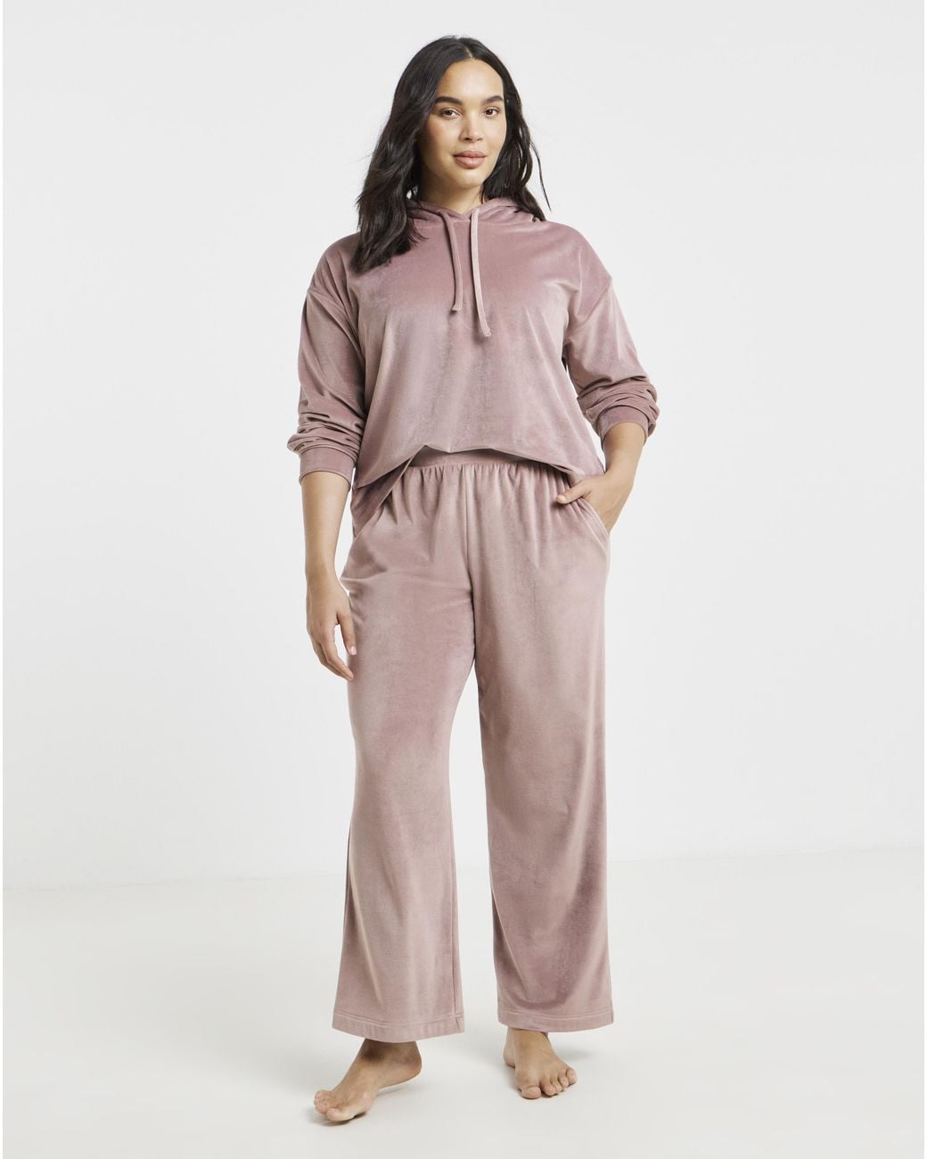 Figleaves Pink Velour Hooded Lounge Set