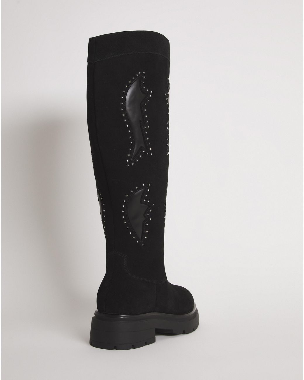 Simply Be Black Western Chunky Knee Boots Ex Wide Sc