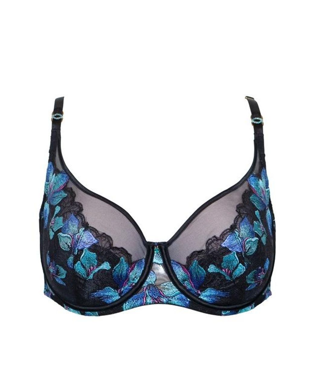 Pour Moi Blue Rhea Embroidered Full Cup Bra