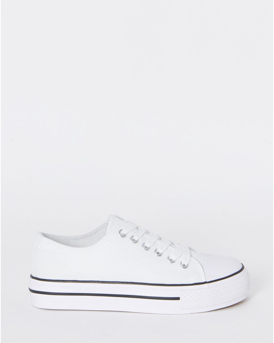 Simply Be Blue Low Cut Trainers Wide