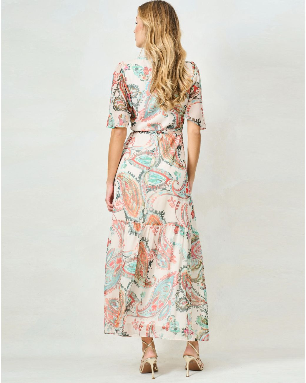 Hope & Ivy White Blanche Maxi Wrap Dress