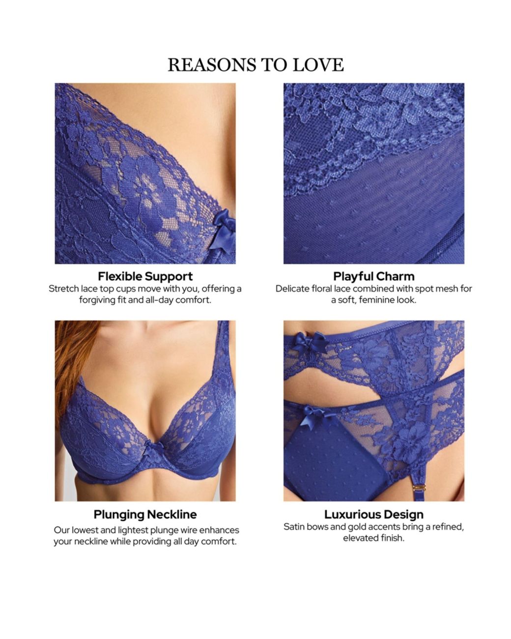 Panache Blue Heidi Plunge Wired Bra