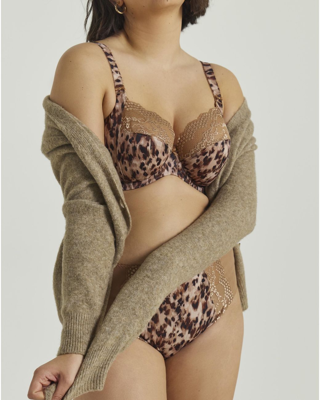 Elomi Brown Lucie Plunge Wired Bra Wildcat