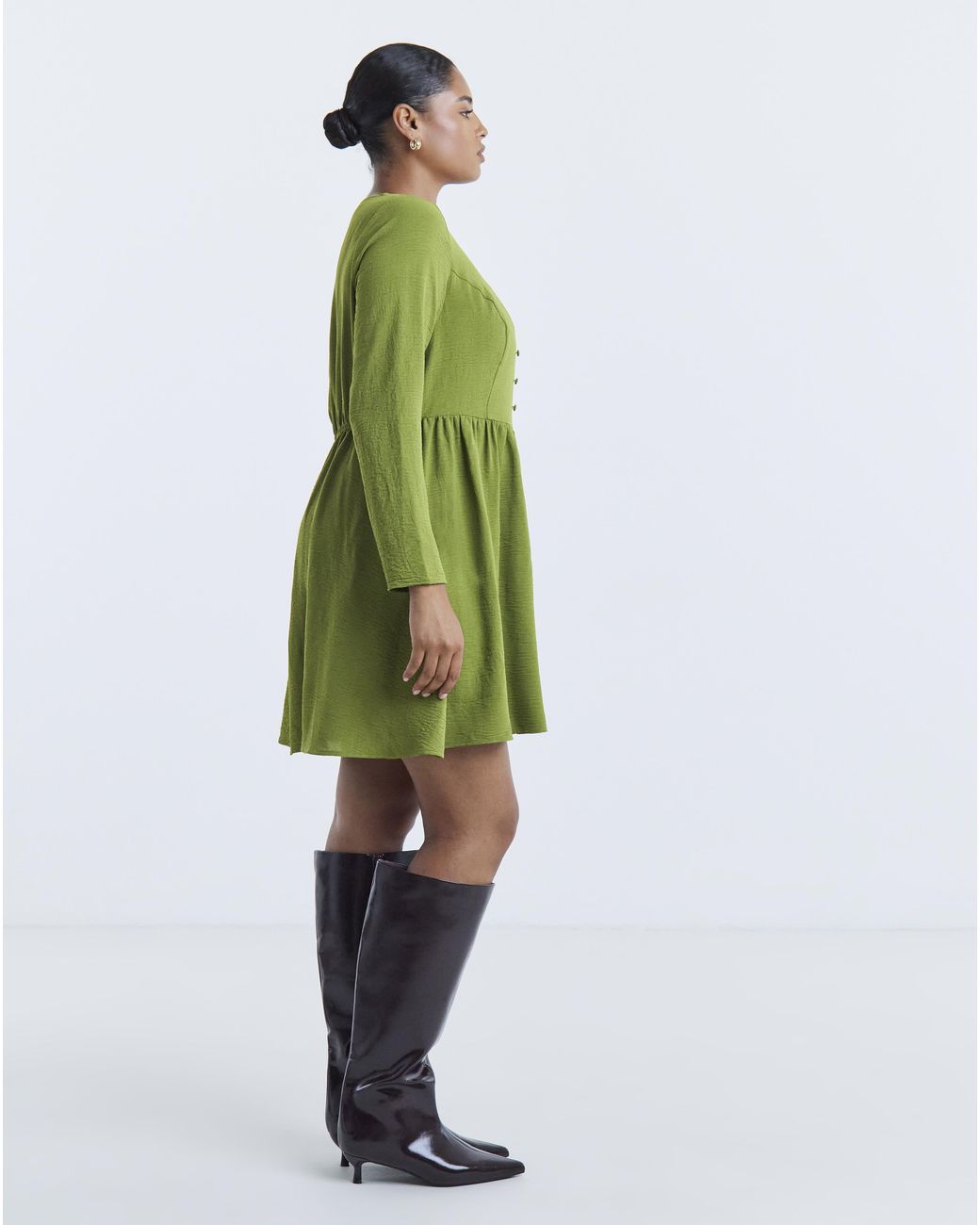 Simply Be Green Historic Detail Skater Dress