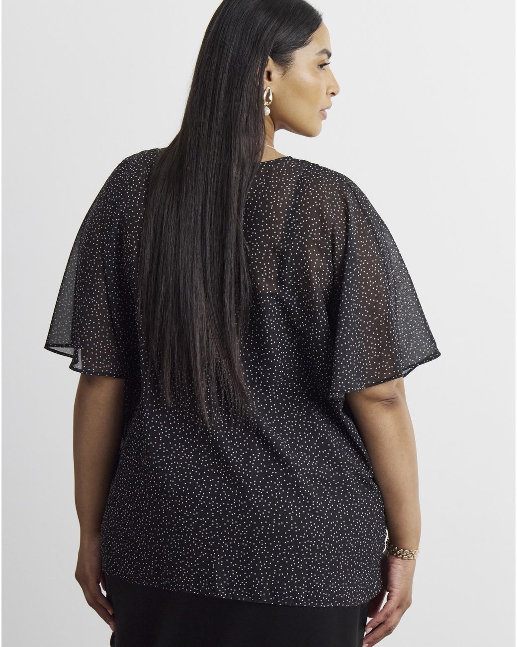 Joanna Hope Black Knot Front Blouse