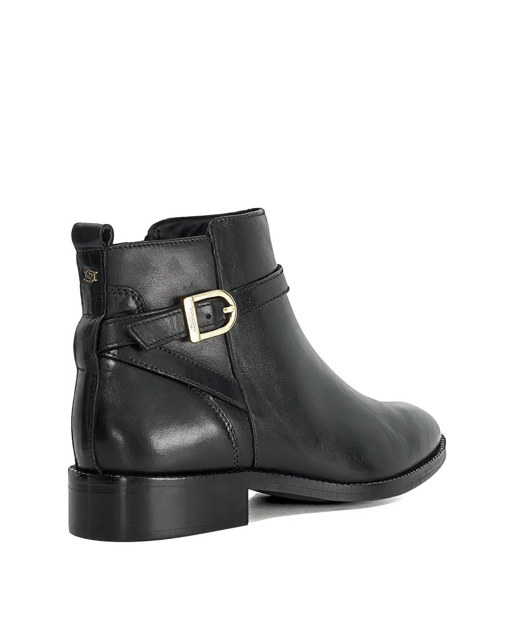 Dune Black Pemma Leather Ankle Boots Wide Fit