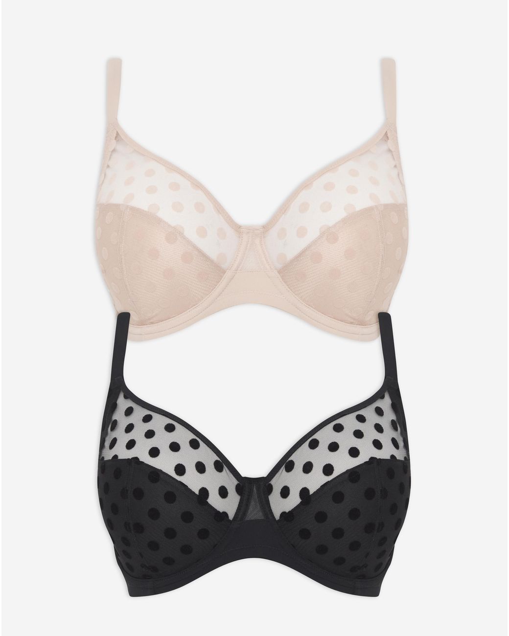 Pretty Secrets Multicolor 2 Pack Hannah Everyday Spot Mesh Bras