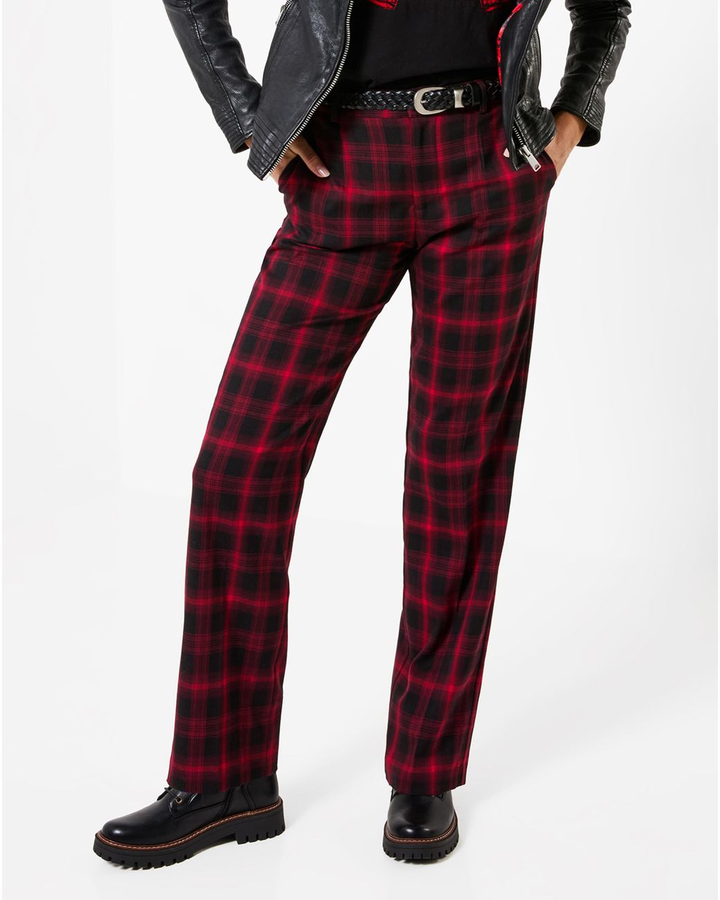 Joe Browns Red Checked Straight Leg Trouser