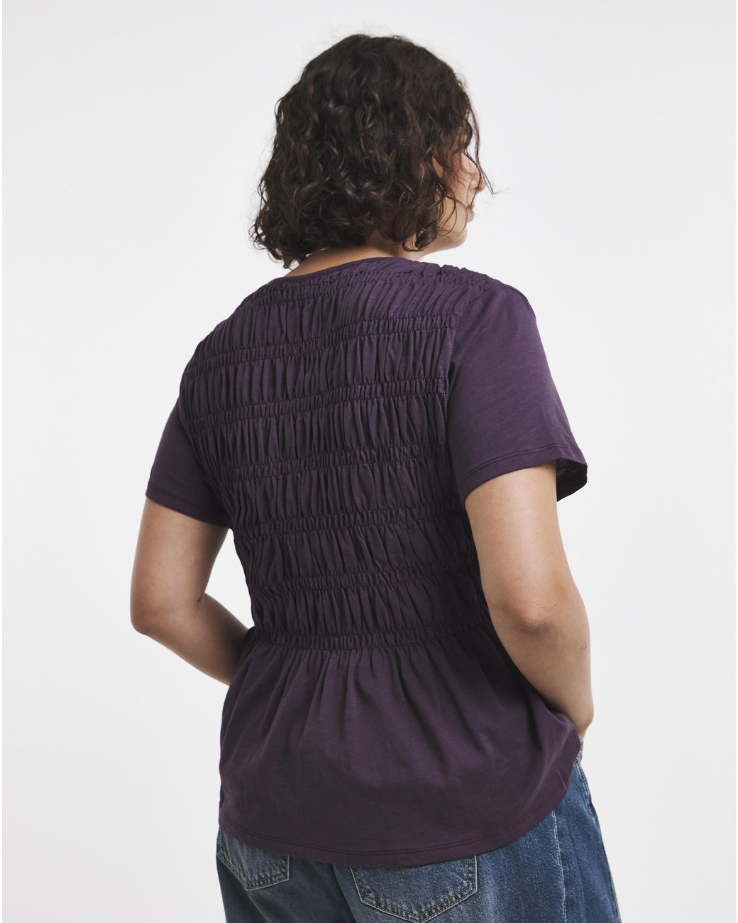 Simply Be Purple Shirred Peplum Top