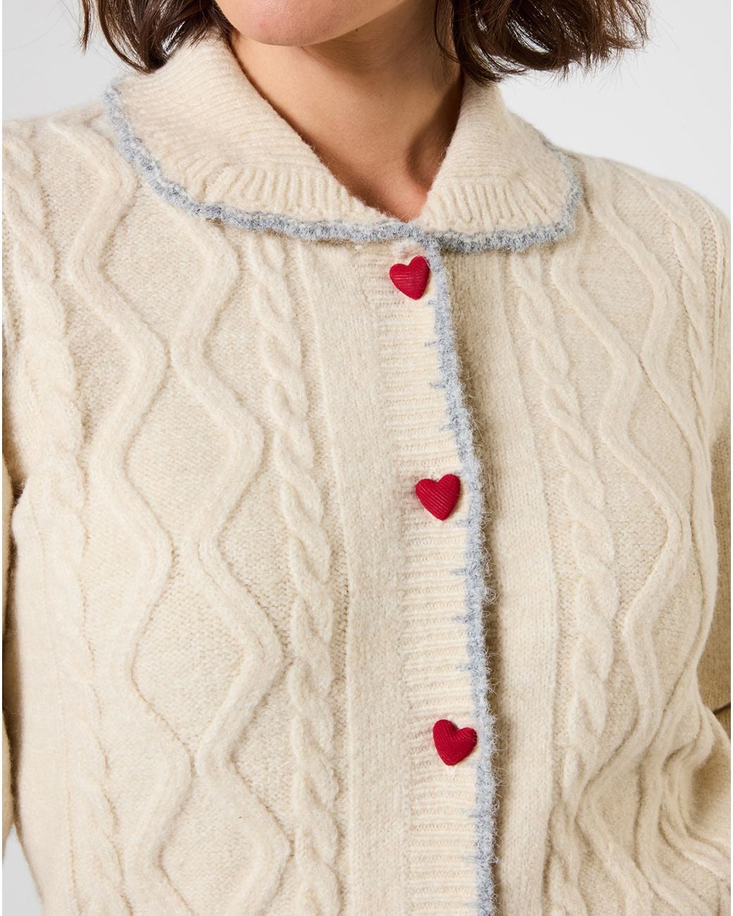 Joe Browns Natural Tiah Cable Knit Cardigan