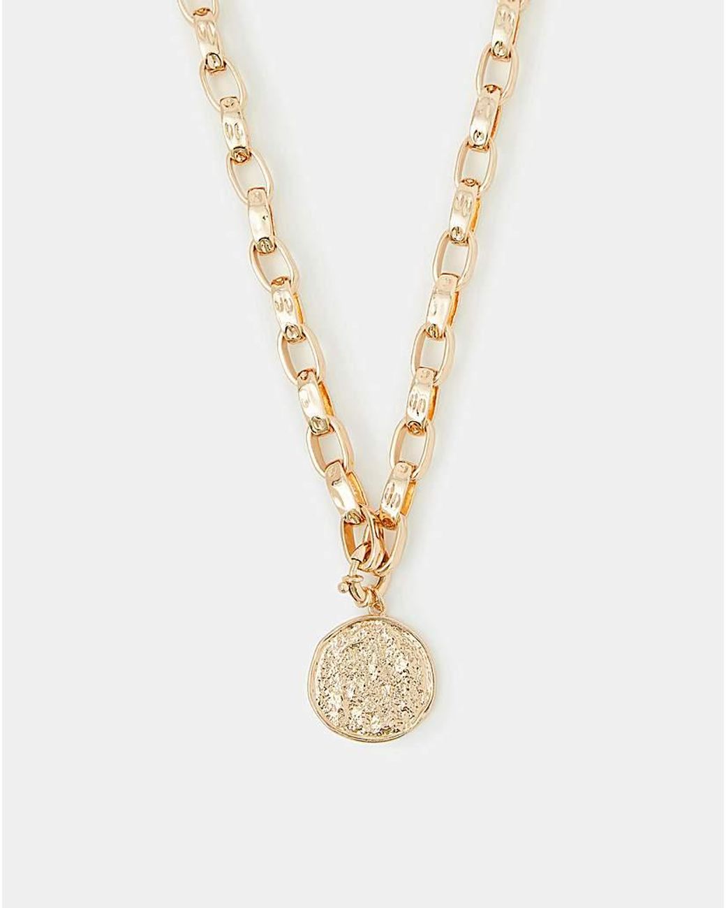 Accessorize White Molten Coin Pendant Necklace