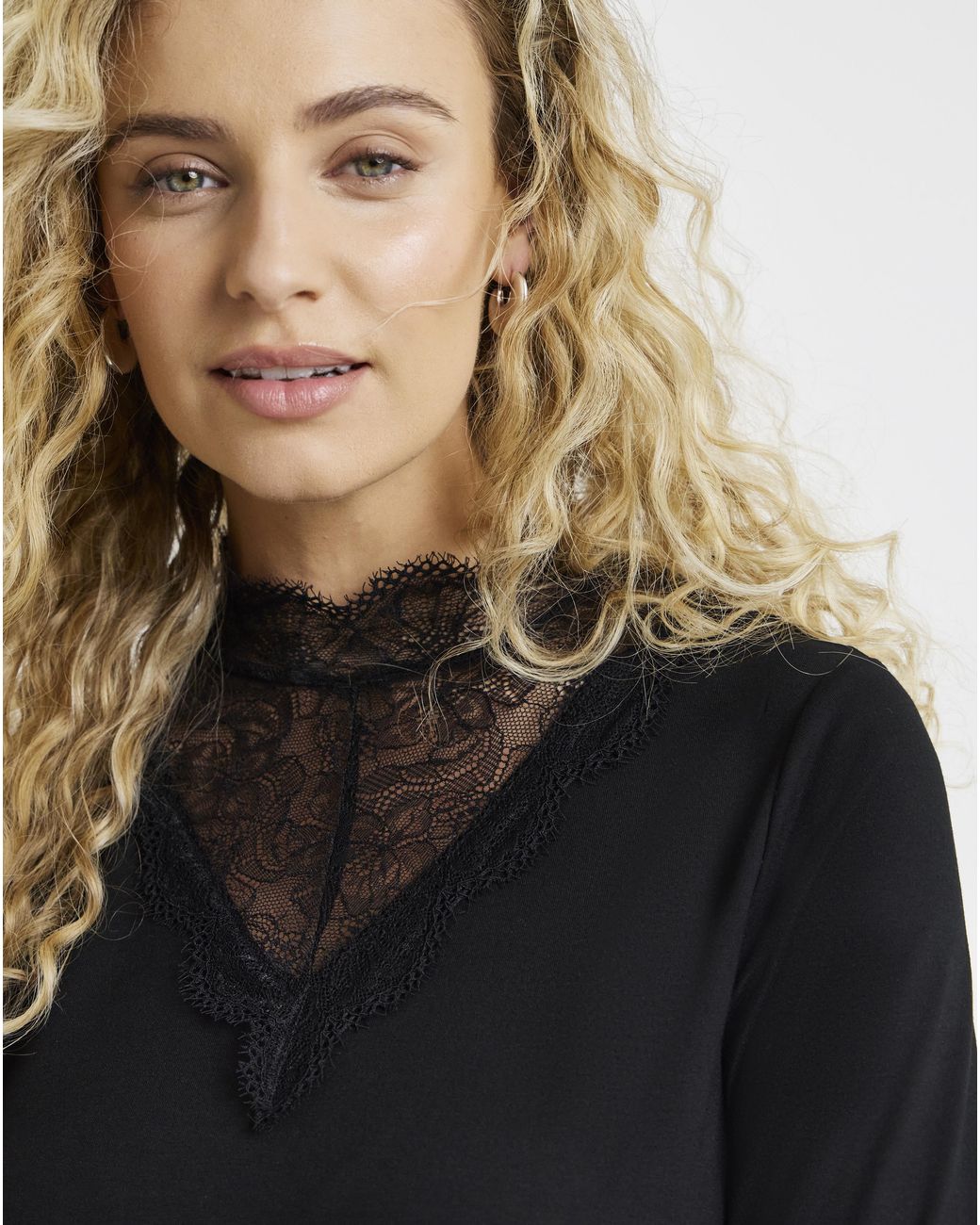 Joe Browns Blue Darcie Lace High Neck Top