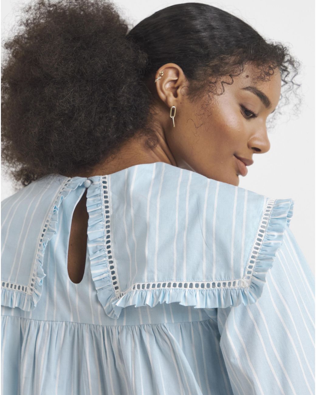 Neon Rose Blue Stripe Smock Dress