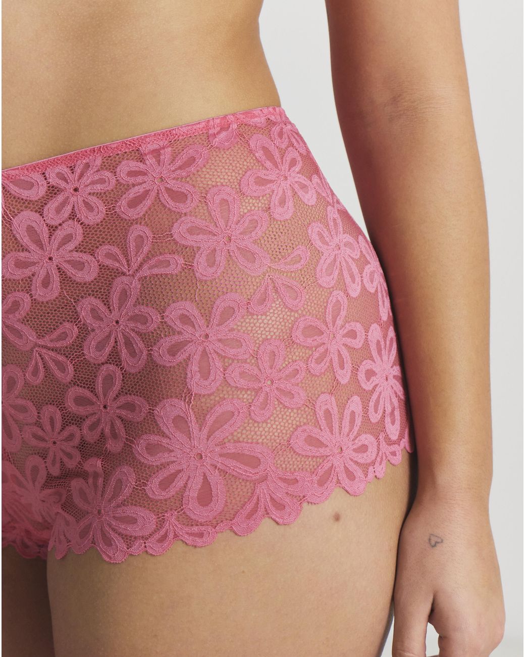 Pretty Secrets Pink 2 Pack Daisy Lace Shorts