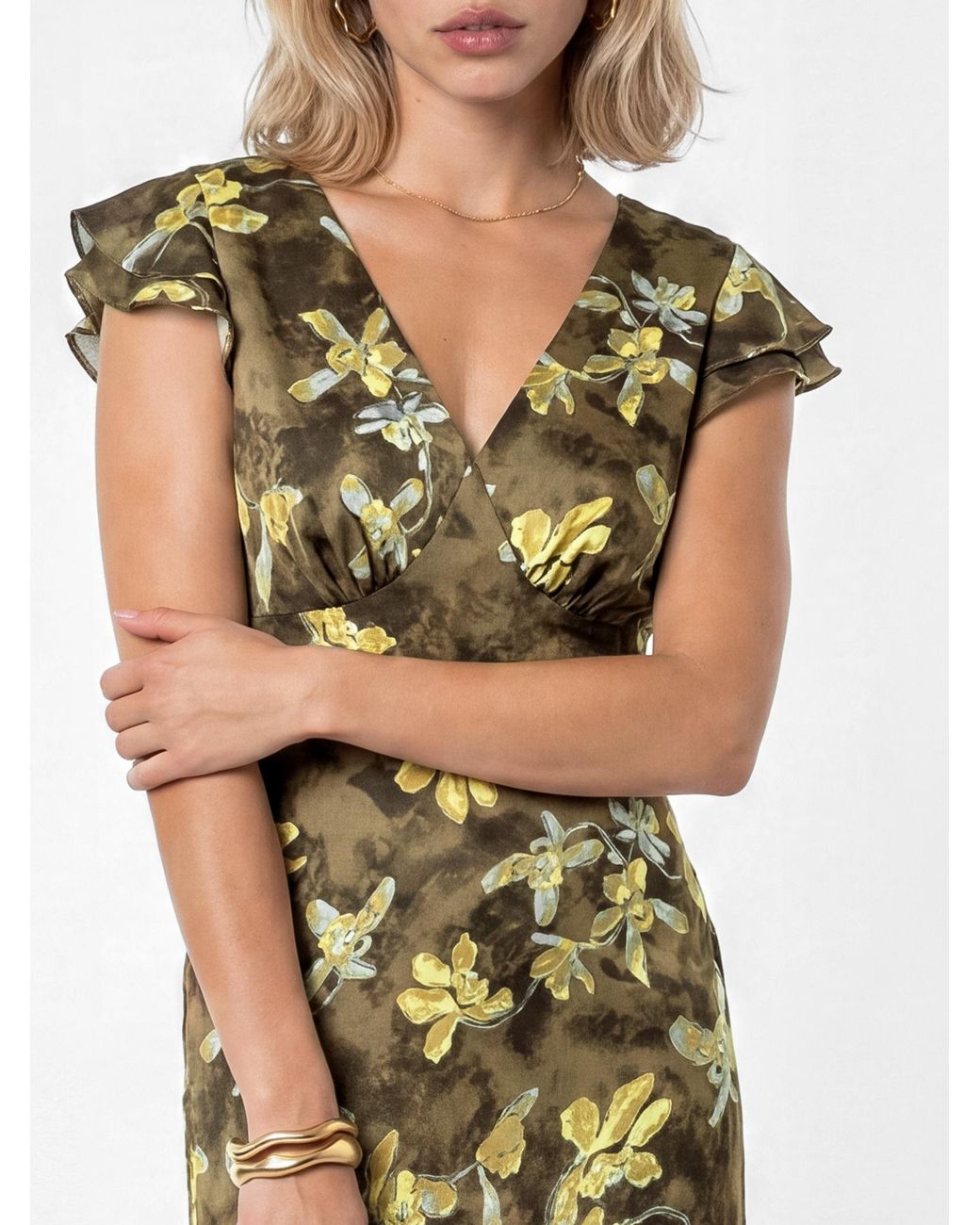Lovedrobe Green Floral Print Midaxi Dress