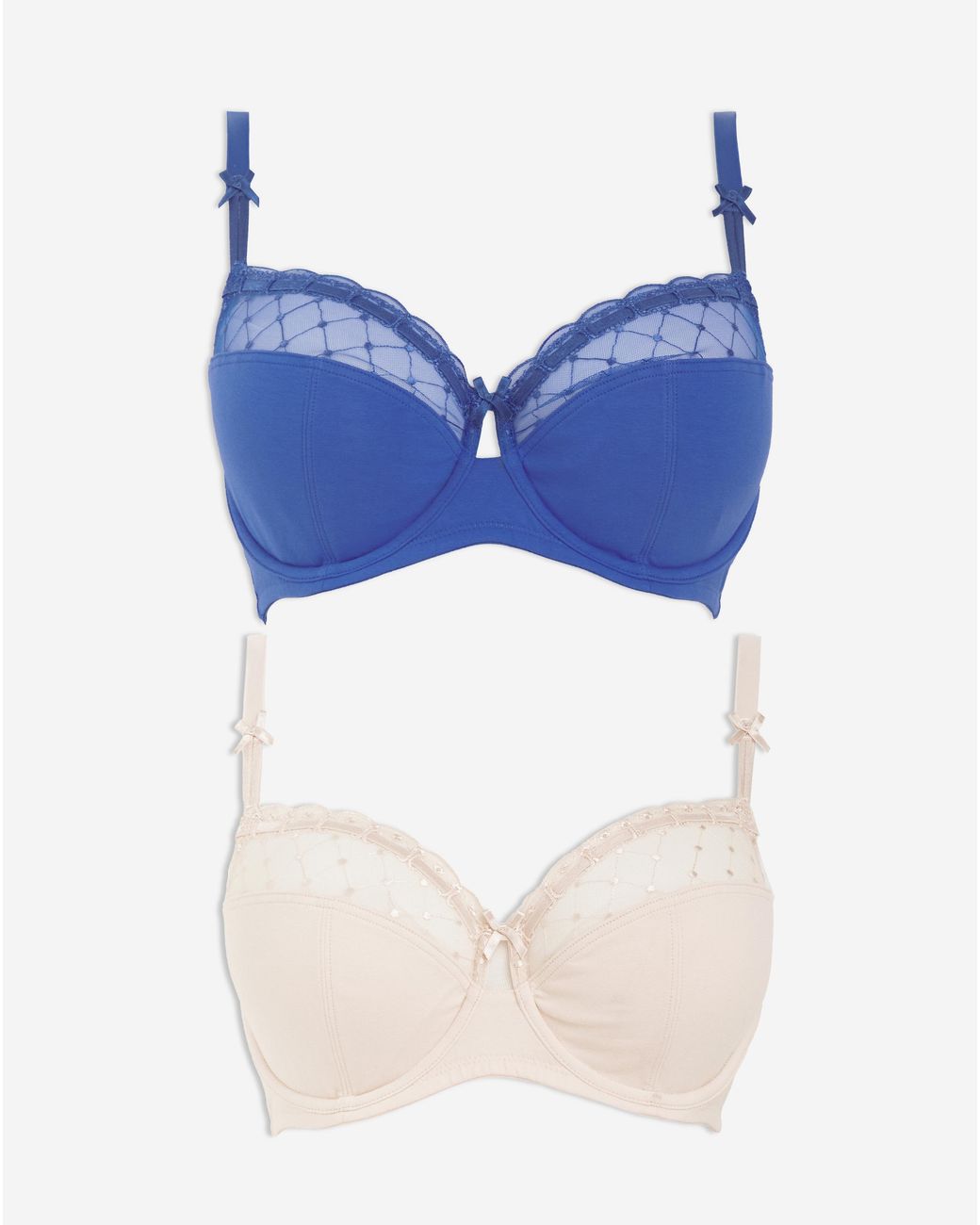 Pretty Secrets Multicolor 2 Pack Rachel Embroidery Balcony Bras