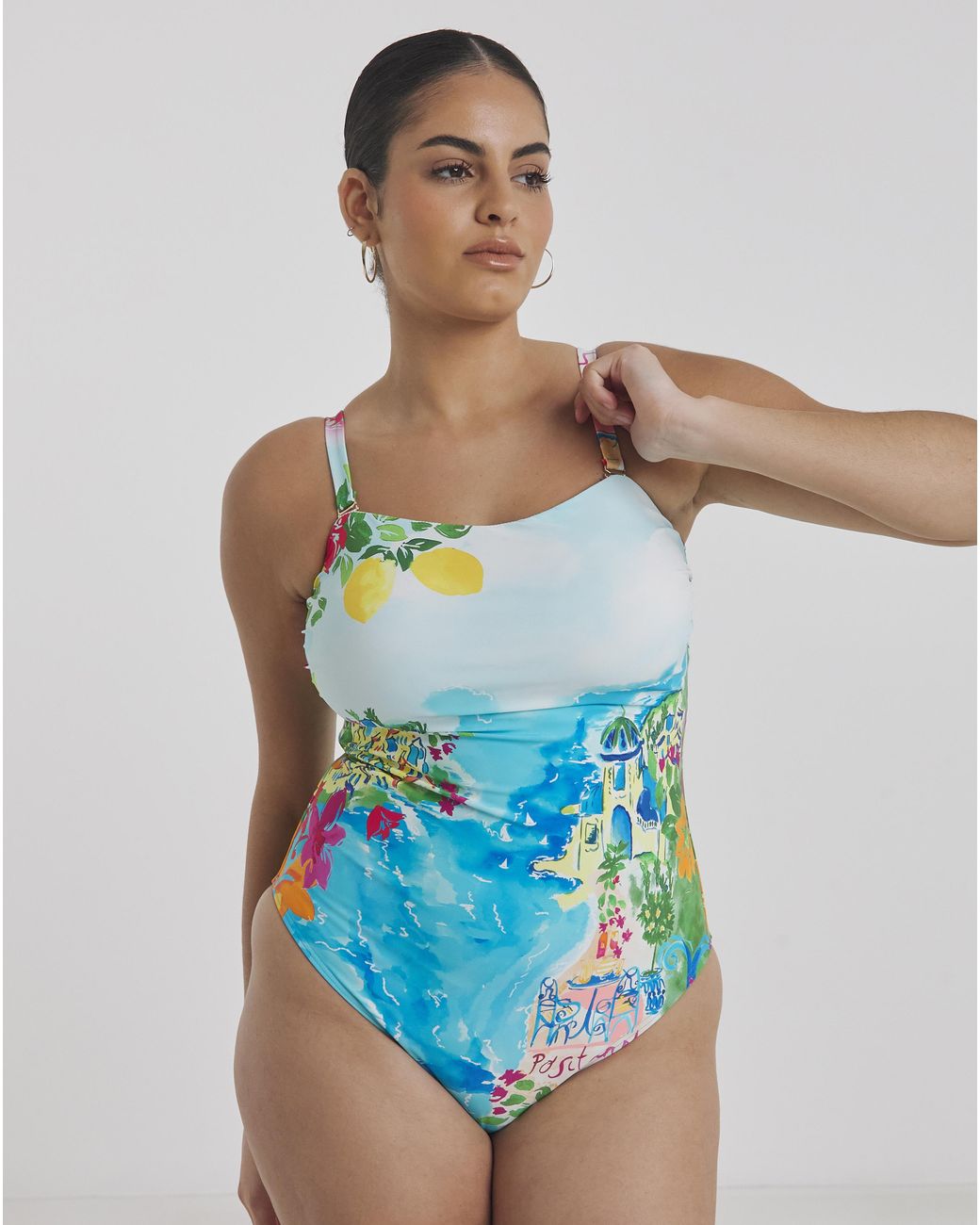Simply Be Blue Bandeau Swimsuit