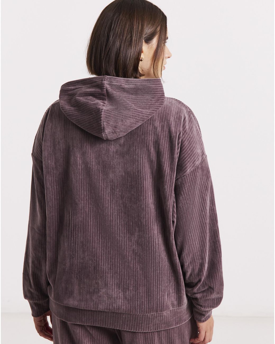 PUMA Purple Essential Comfort Velour Rib Hoodie