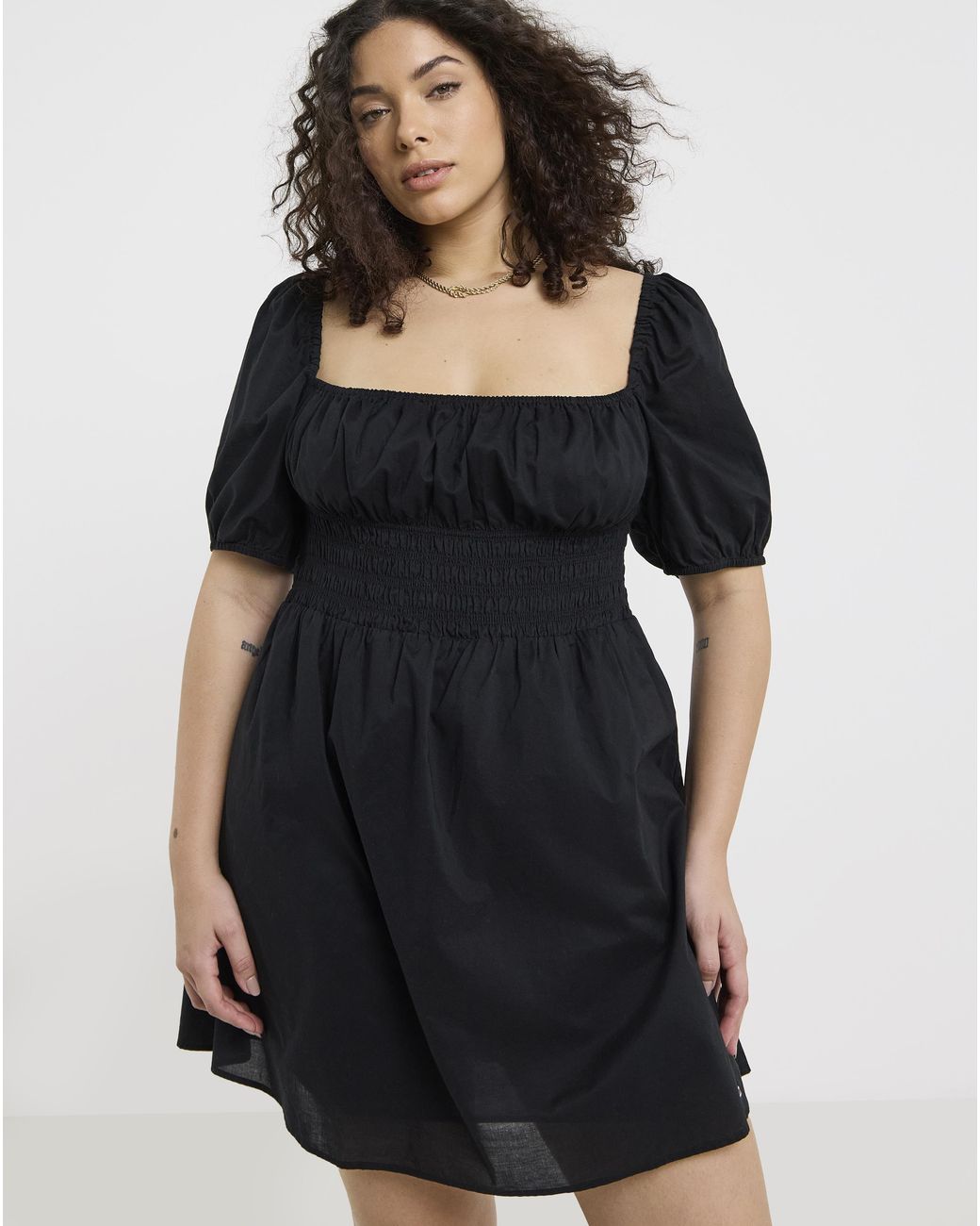 Simply Be Black Tommy Jeans Cotton Mini Dress