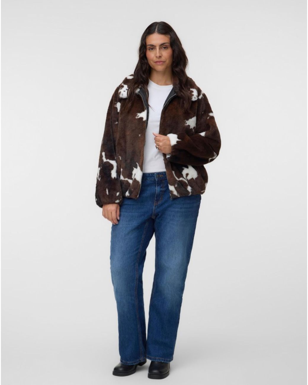 Vero Moda Brown Cow Print Short Jacket