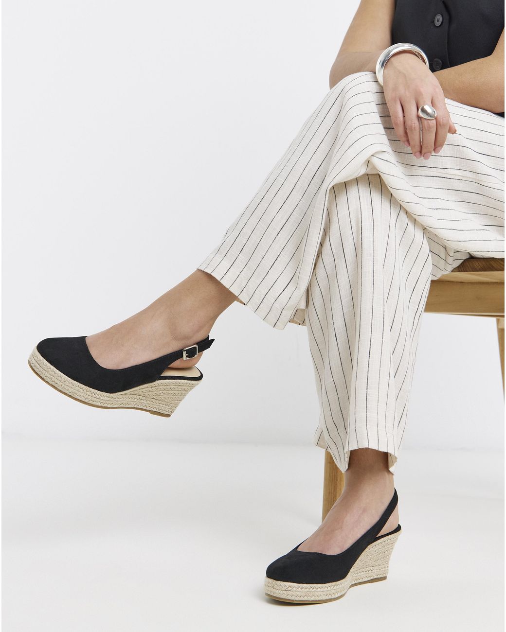 Simply Be Natural Espadrille Wedge Slingback Wide Fit