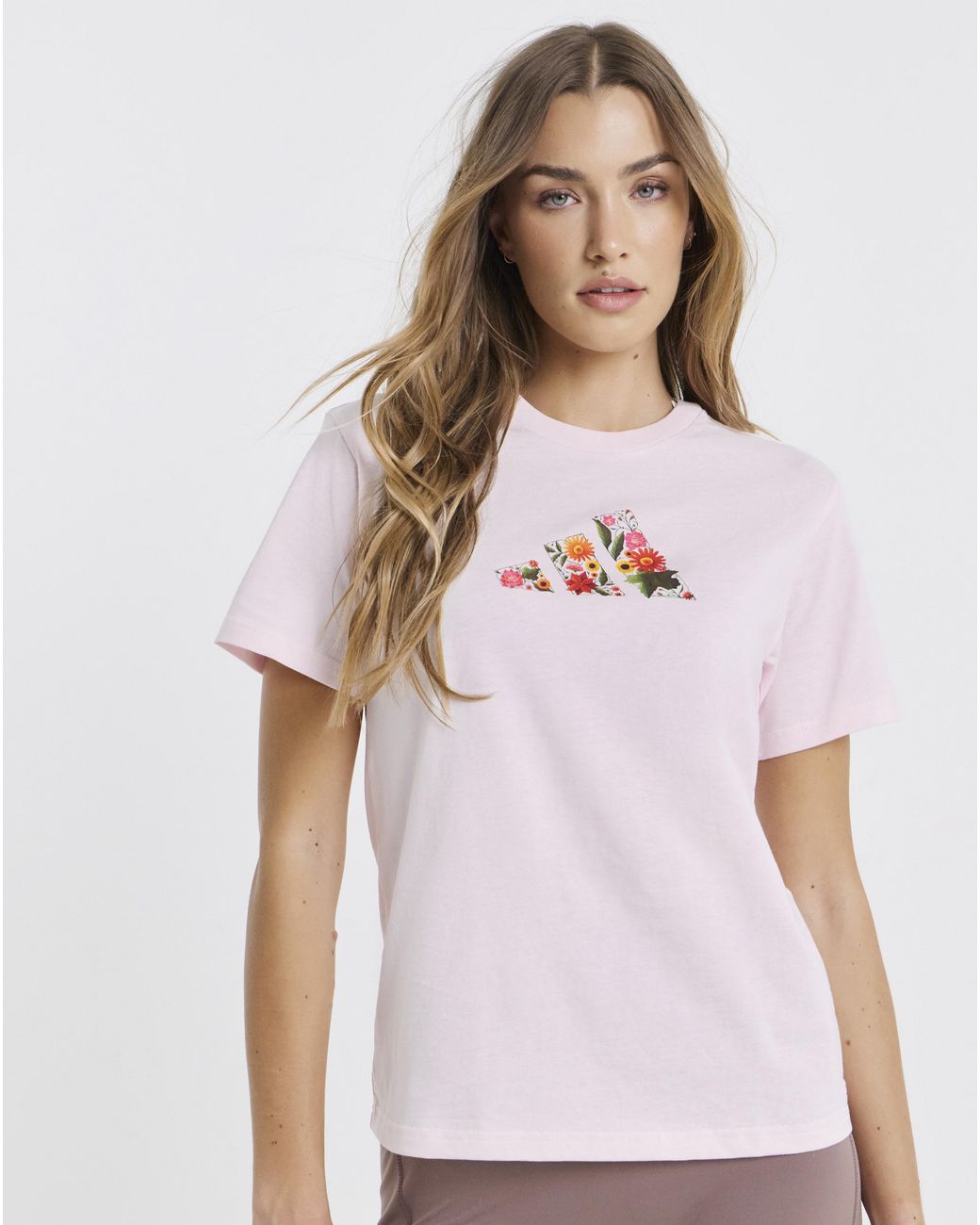 Adidas Multicolor Floral Logo T-Shirt