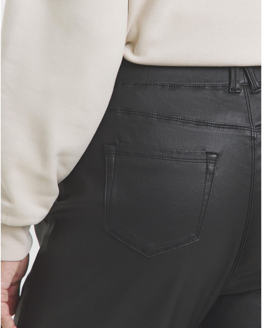 Simply Be White Coated Wide Leg Jeggings