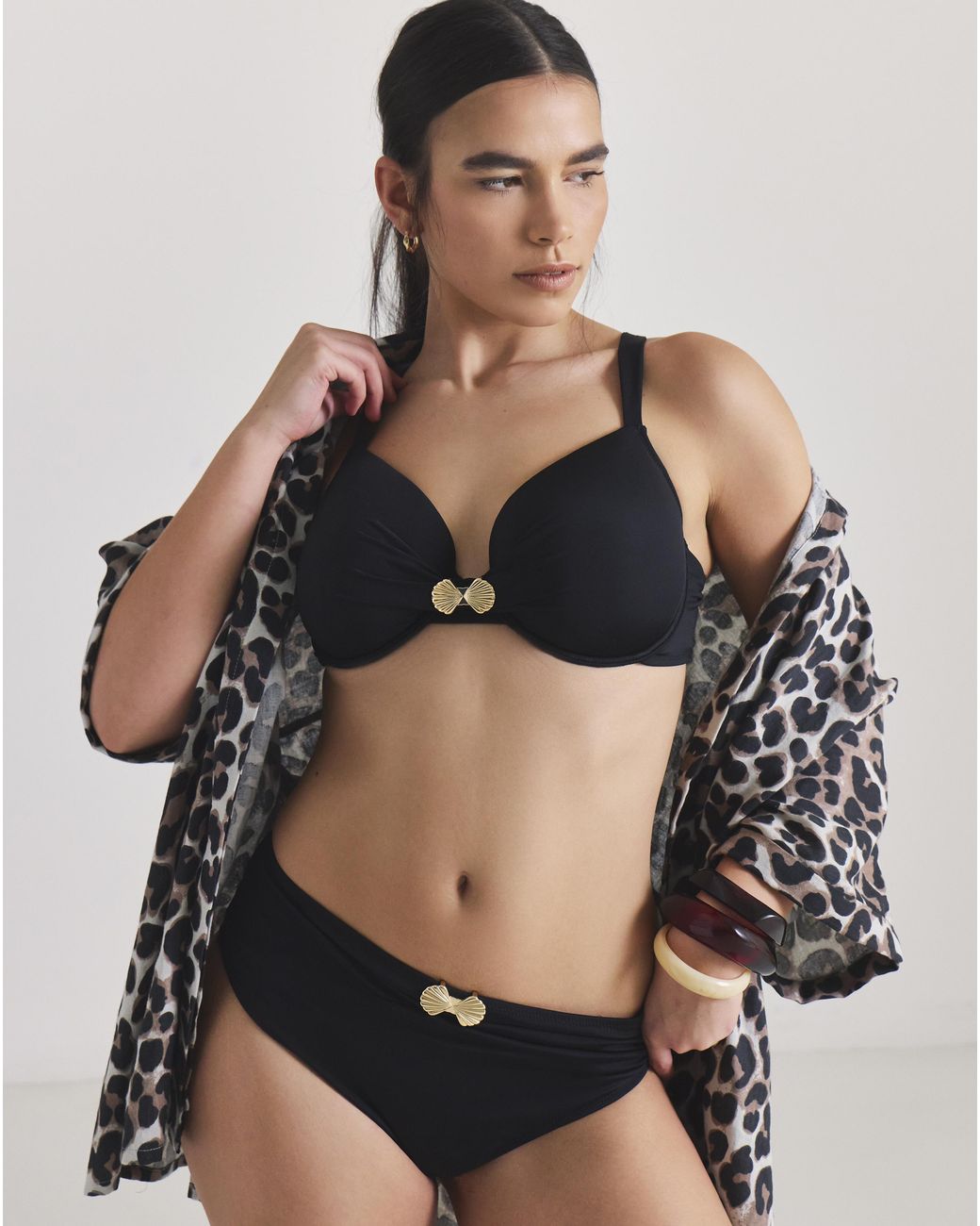 MAGISCULPT Black Hardware Detail Bikini Top