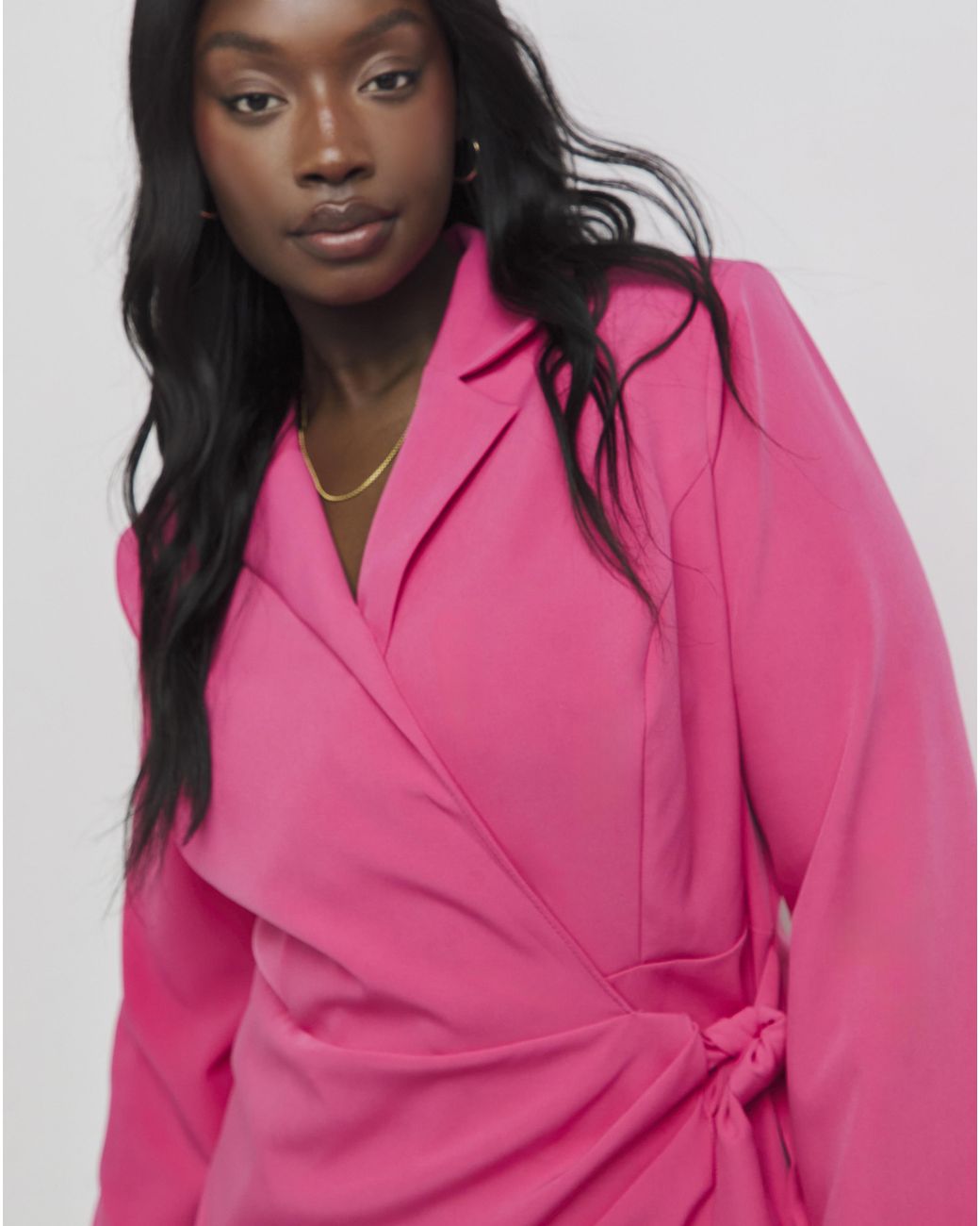 Simply Be Pink Twist Front Blazer Dress