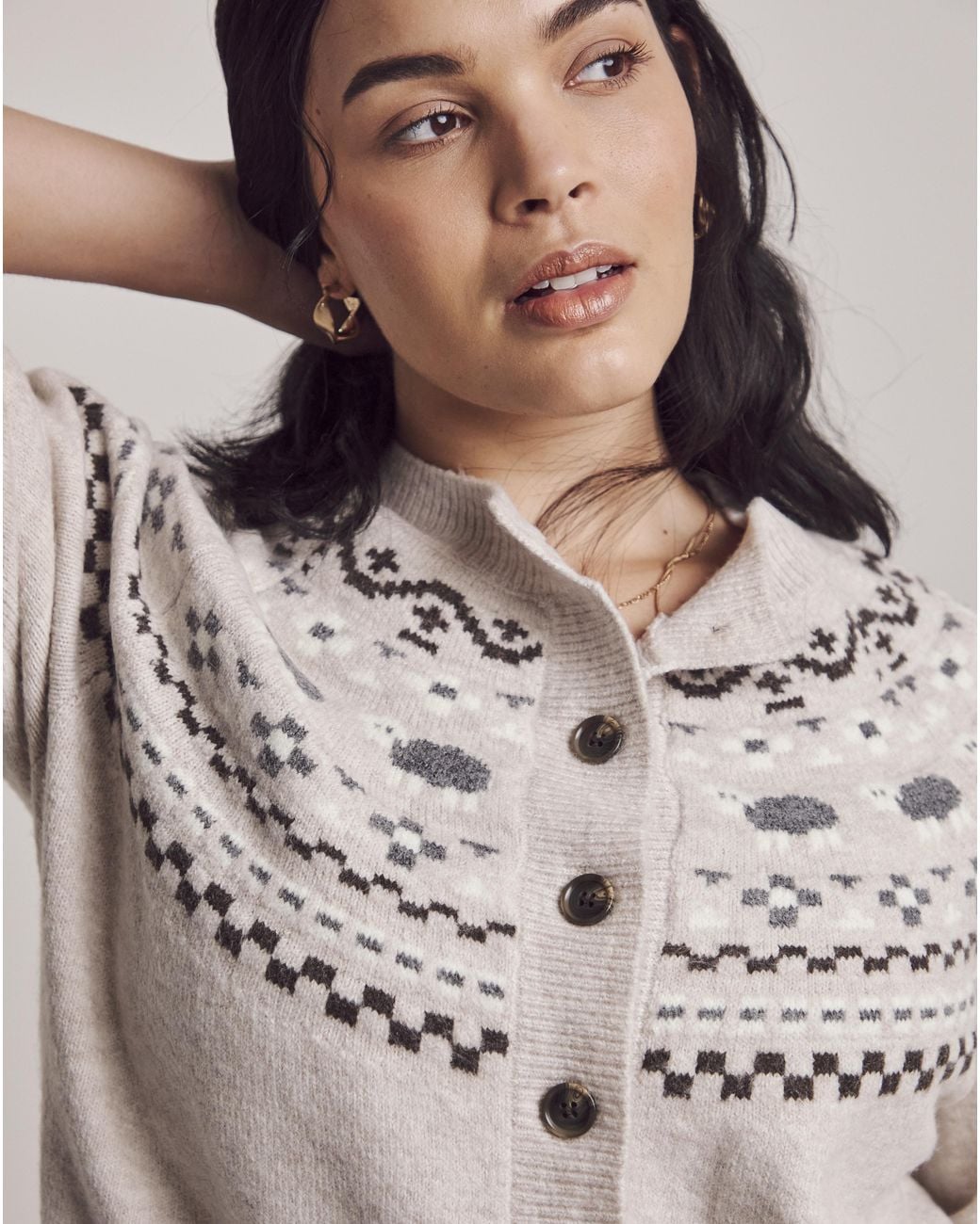 Julipa Blue Fairisle Knitted Cardigan