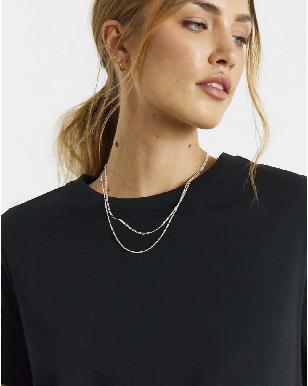 Simply Be Black 2 Pack Curved Hem Longline T-Shirt