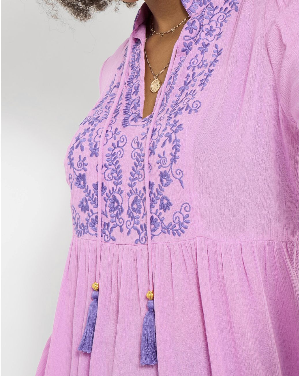 Joe Browns Pink Essential Embroidered Summer Tunic Top