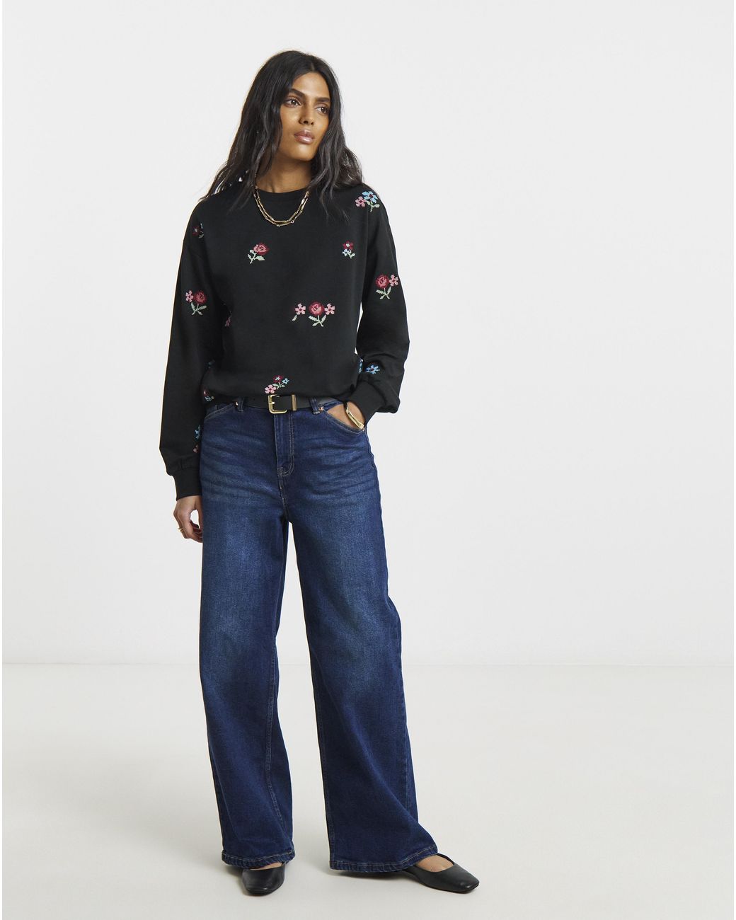Simply Be Blue Cross Stitch Sweatshirt