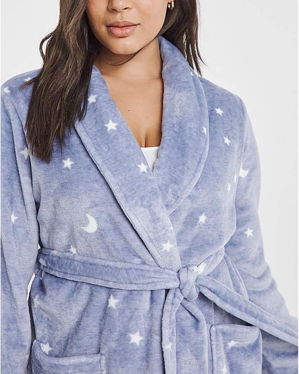 Pretty Secrets Blue Moon & Stars Print Supersoft Gown