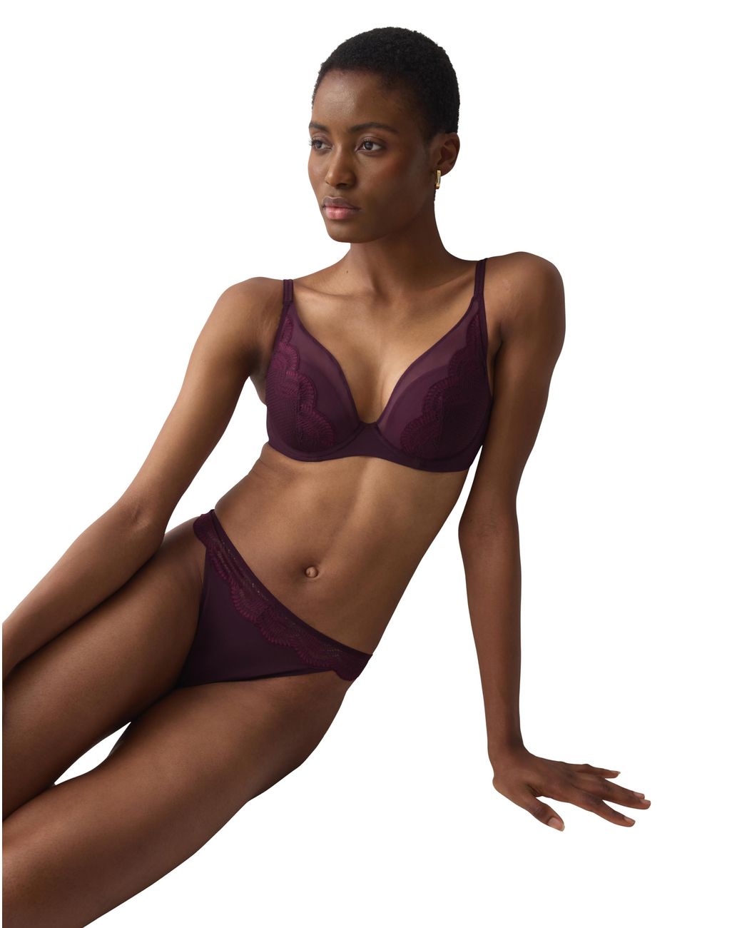 Triumph Purple Comfort Glam Plunge Bra